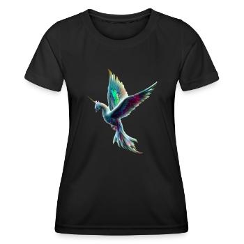 Einhorn Vogel - Frauen Funktions-T-Shirt - Schwarz - Vorne - AI Model Female 172 light (172cm)