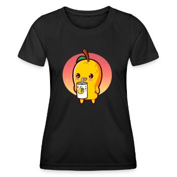 Refreshing mango enjoys mango juice - Women's Functional T-Shirt - black - Front - AI Model Female 172 light (172cm)