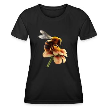 Abeille sur fleur - T-shirt sport Femme - noir - Devant - AI Model Female 172 light (172cm)