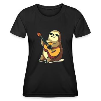Paresseux musical - T-shirt sport Femme - noir - Devant - AI Model Female 172 light (172cm)