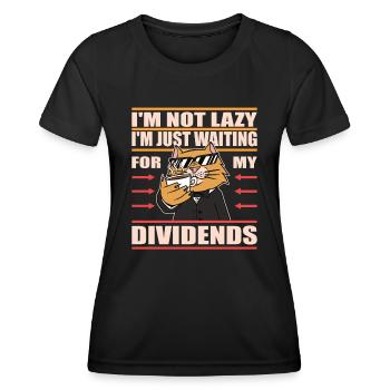 Waiting for My Dividends business Passive Income - Women's Functional T-Shirt - black - Front - AI Model Female 172 light (172cm)