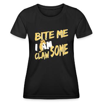 Mords-moi, je suis Griffe-un chat mordant - T-shirt sport Femme - noir - Devant - AI Model Female 172 light (172cm)