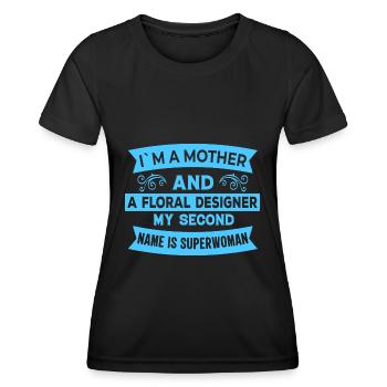 Je suis une mère et designer de fleurs - Flower - T-shirt sport Femme - noir - Devant - AI Model Female 172 light (172cm)