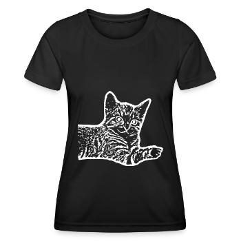 Chat chat chaton - T-shirt sport Femme - noir - Devant - AI Model Female 172 light (172cm)