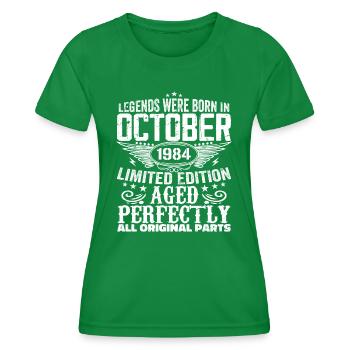 Legenden werden im Oktober 1984 geboren - 1984 - Frauen Funktions-T-Shirt - Kelly Green - Vorne - AI Model Female 172 dark (172cm)