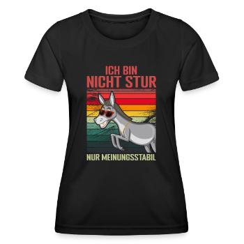 Ich Bin Nicht Stur Nur Meinungsstabil - Frauen Funktions-T-Shirt - Schwarz - Vorne - AI Model Female 172 light (172cm)