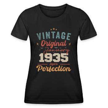 Januar 1935 Legende seit 89 Jahren - Frauen Funktions-T-Shirt - Schwarz - Vorne - AI Model Female 172 light (172cm)