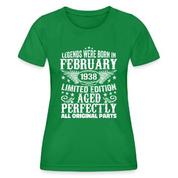 Legendär seit Februar 1938 - 86 Jahre alt - Frauen Funktions-T-Shirt - Kelly Green - Vorne - AI Model Female 172 dark (172cm)