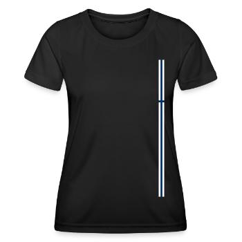 Finnland Style Streifen - Frauen Funktions-T-Shirt - Schwarz - Vorne - AI Model Female 172 light (172cm)