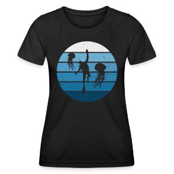 Plongée Pour Femmes Plongée Plongée Plongeuse Plongée Libre - T-shirt sport Femme - noir - Devant - AI Model Female 172 light (172cm)