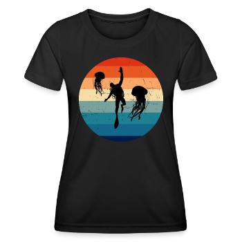 Scuba Diver Plongée sous-marine Diver Diver - T-shirt sport Femme - noir - Devant - AI Model Female 172 light (172cm)