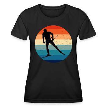 Patinage de fond Ski de fond Ski de fond Patinage Ski de fond - T-shirt sport Femme - noir - Devant - AI Model Female 172 light (172cm)