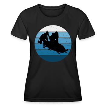 Bobbahn Bob Bob fahren Bobsport Zweierbob - Frauen Funktions-T-Shirt - Schwarz - Vorne - AI Model Female 172 light (172cm)