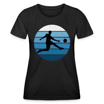 Fussball Fussballspiel Fussballspielen Damen - Frauen Funktions-T-Shirt - Schwarz - Vorne - AI Model Female 172 light (172cm)