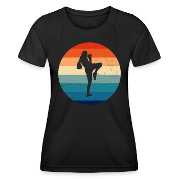 Boxe Thaï Hommes Muay Thai Boxe Thaï Boxeur Thaï - T-shirt sport Femme - noir - Devant - AI Model Female 172 light (172cm)