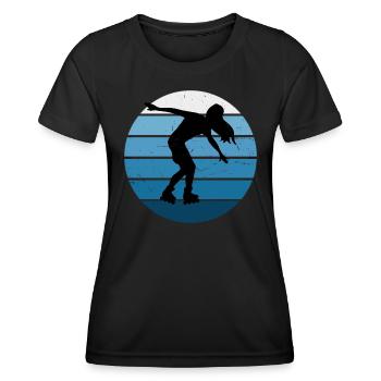 Roller Skating Herren Roller Skating Roller Skates - Frauen Funktions-T-Shirt - Schwarz - Vorne - AI Model Female 172 light (172cm)