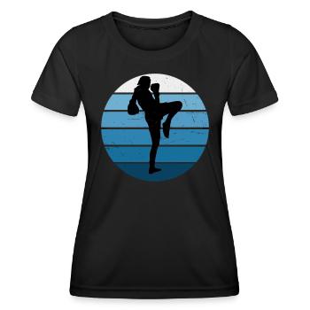 Muay Thai Thai Boxer Thai Boxing Thai Boxing Men - Women's Functional T-Shirt - black - Front - AI Model Female 172 light (172cm)