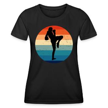 Boxeur Thaï Femmes Muay Thai Boxe Thaï Thaï Thaï - T-shirt sport Femme - noir - Devant - AI Model Female 172 light (172cm)