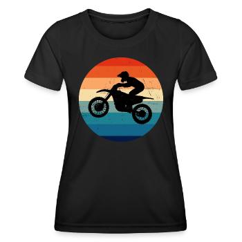 Men's Dirt Bike Dirt Bike Motocross Dirt Biker - Women's Functional T-Shirt - black - Front - AI Model Female 172 light (172cm)