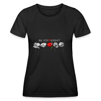 Be different - T-shirt sport Femme - noir - Devant - AI Model Female 172 light (172cm)