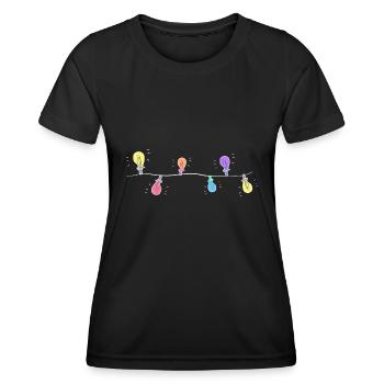 lichterkette lampen lampe symbol linie licht leuch - Frauen Funktions-T-Shirt - Schwarz - Vorne - AI Model Female 172 light (172cm)
