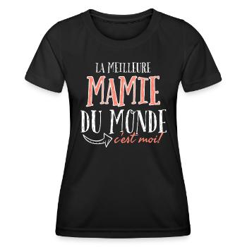 La meilleure mamie du monde c'est moi. - T-shirt sport Femme - noir - Devant - AI Model Female 172 light (172cm)