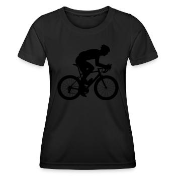 Rennradfahrer Roadbike Herren Rennradfahren - Frauen Funktions-T-Shirt - Schwarz - Vorne - AI Model Female 172 light (172cm)