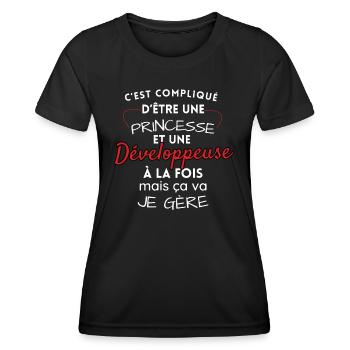 Prinzessin und Entwicklerin, ich schaffe! - Frauen Funktions-T-Shirt - Schwarz - Vorne - AI Model Female 172 light (172cm)