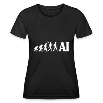 Evolution - Artificial Intelligence - AI - Frauen Funktions-T-Shirt - Schwarz - Vorne - AI Model Female 172 light (172cm)
