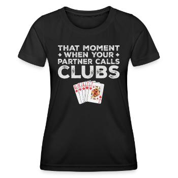 Funny Euchre Tees For Partner Euchre Card Game - Women's Functional T-Shirt - black - Front - AI Model Female 172 light (172cm)
