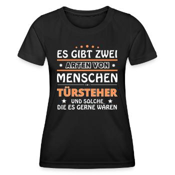 Cadeau videur - deux types de... design - T-shirt sport Femme - noir - Devant - AI Model Female 172 light (172cm)