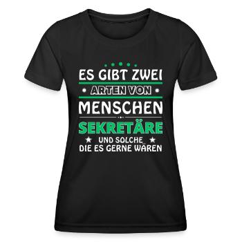 Secretary Gift - Two Types of... Design - Women's Functional T-Shirt - black - Front - AI Model Female 172 light (172cm)
