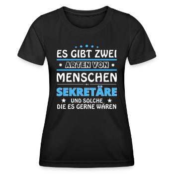 Secretaries Gift - Two Types of... Design - Women's Functional T-Shirt - black - Front - AI Model Female 172 light (172cm)