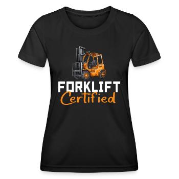 Gabelstapler-zertifiziert - Frauen Funktions-T-Shirt - Schwarz - Vorne - AI Model Female 172 light (172cm)