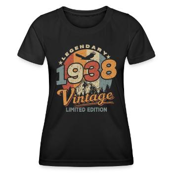 birthday 1938 - 85 years - Women's Functional T-Shirt - black - Front - AI Model Female 172 light (172cm)