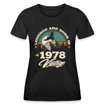 Legenden werden im 1978 geboren - Frauen Funktions-T-Shirt - Schwarz - Vorne - AI Model Female 172 light (172cm)