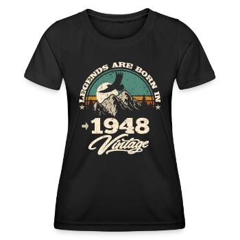 Legends are born in 1948 - Women's Functional T-Shirt - black - Front - AI Model Female 172 light (172cm)