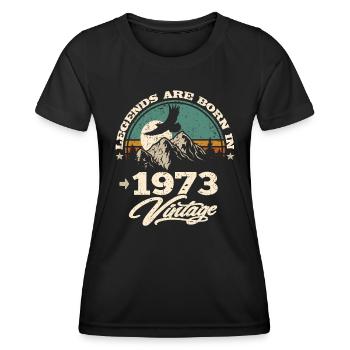 Legenden werden im 1973 geboren - Frauen Funktions-T-Shirt - Schwarz - Vorne - AI Model Female 172 light (172cm)
