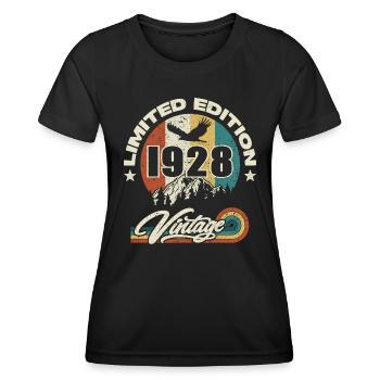 retro vintage anniversaire 1928 - T-shirt sport Femme - noir - Devant - AI Model Female 172 light (172cm)