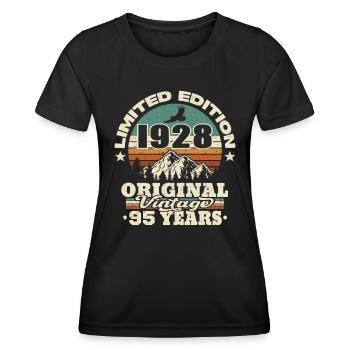 original vintage born in 1928 - 95 years old - Women's Functional T-Shirt - black - Front - AI Model Female 172 light (172cm)