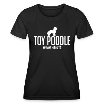 Caniche jouet quoi d’autre Chiens Chien Dire Wilsigns - T-shirt sport Femme - noir - Devant - AI Model Female 172 light (172cm)