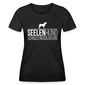 Schweizer Niederlaufhund Seelenhund Hunde Wilsigns - Frauen Funktions-T-Shirt - Schwarz - Vorne - AI Model Female 172 light (172cm)