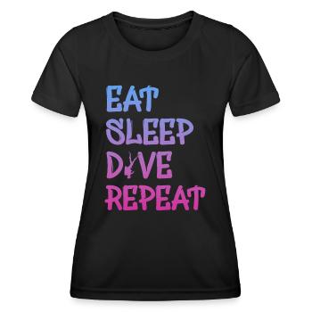 dive, diver, scuba diving, tauchen - Frauen Funktions-T-Shirt - Schwarz - Vorne - AI Model Female 172 light (172cm)