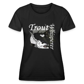 Forellen Flüsterer - Frauen Funktions-T-Shirt - Schwarz - Vorne - AI Model Female 172 light (172cm)