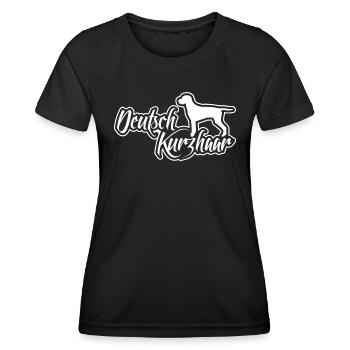 DEUTSCH KURZHAAR Hunderasse Jagdhunde Wilsigns - Frauen Funktions-T-Shirt - Schwarz - Vorne - AI Model Female 172 light (172cm)