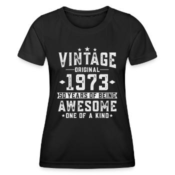 50th birthday 50 years 1973 vintage vintage - Women's Functional T-Shirt - black - Front - AI Model Female 172 light (172cm)
