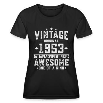 70 ans 70 ans millésime 1953 - T-shirt sport Femme - noir - Devant - AI Model Female 172 light (172cm)