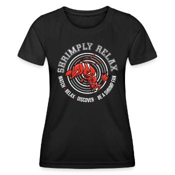 Shrimply Relax - Shrimp - Dwarf Shrimp - Women's Functional T-Shirt - black - Front - AI Model Female 172 light (172cm)
