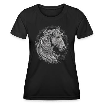 Cheval islandais Poney islandais Chevaux d’équitation - T-shirt sport Femme - noir - Devant - AI Model Female 172 light (172cm)