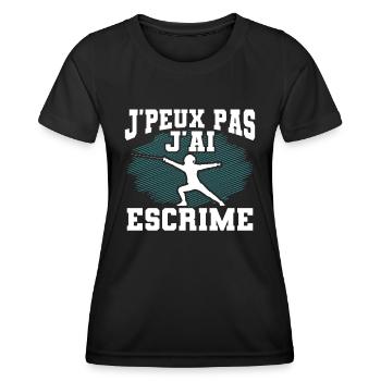 Je Peux Pas J'Ai Escrime - T-shirt sport Femme - noir - Devant - AI Model Female 172 light (172cm)
